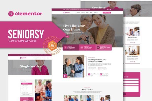 Seniorsy – Senior Care Services Elementor Template Kit