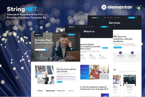 StringNET – Internet & Broadband Service Provider Elementor Template Kit