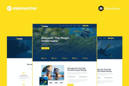 Yache – Scuba Diving Center Elementor Pro Full Site Template Kit