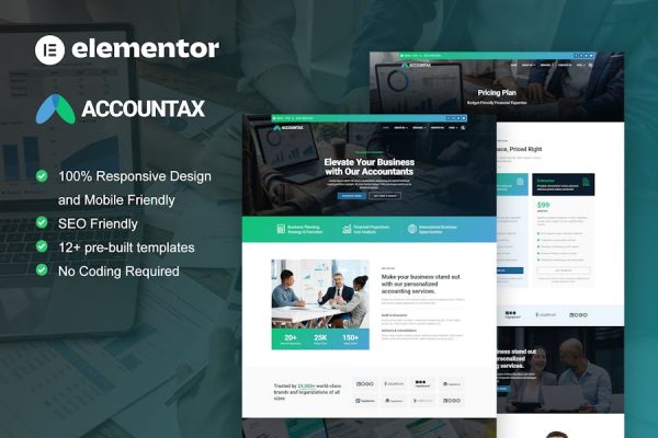 Accountax – Accounting Tax Firm Elementor Template Kit