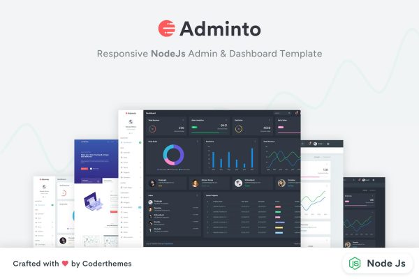 Adminto – NodeJS Admin & Dashboard Template Adminto – NodeJS Bootstrap Admin & Dashboard Template is a simple and beautiful admin template