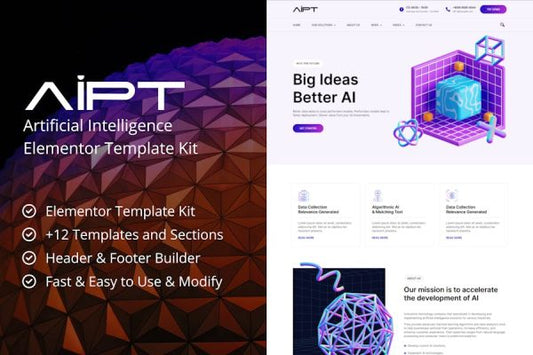 AiPT – Artificial Intelligence Company Elementor Template Kit