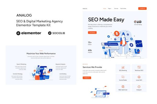 Analog – SEO & Digital Marketing Agency Elementor Template Kit