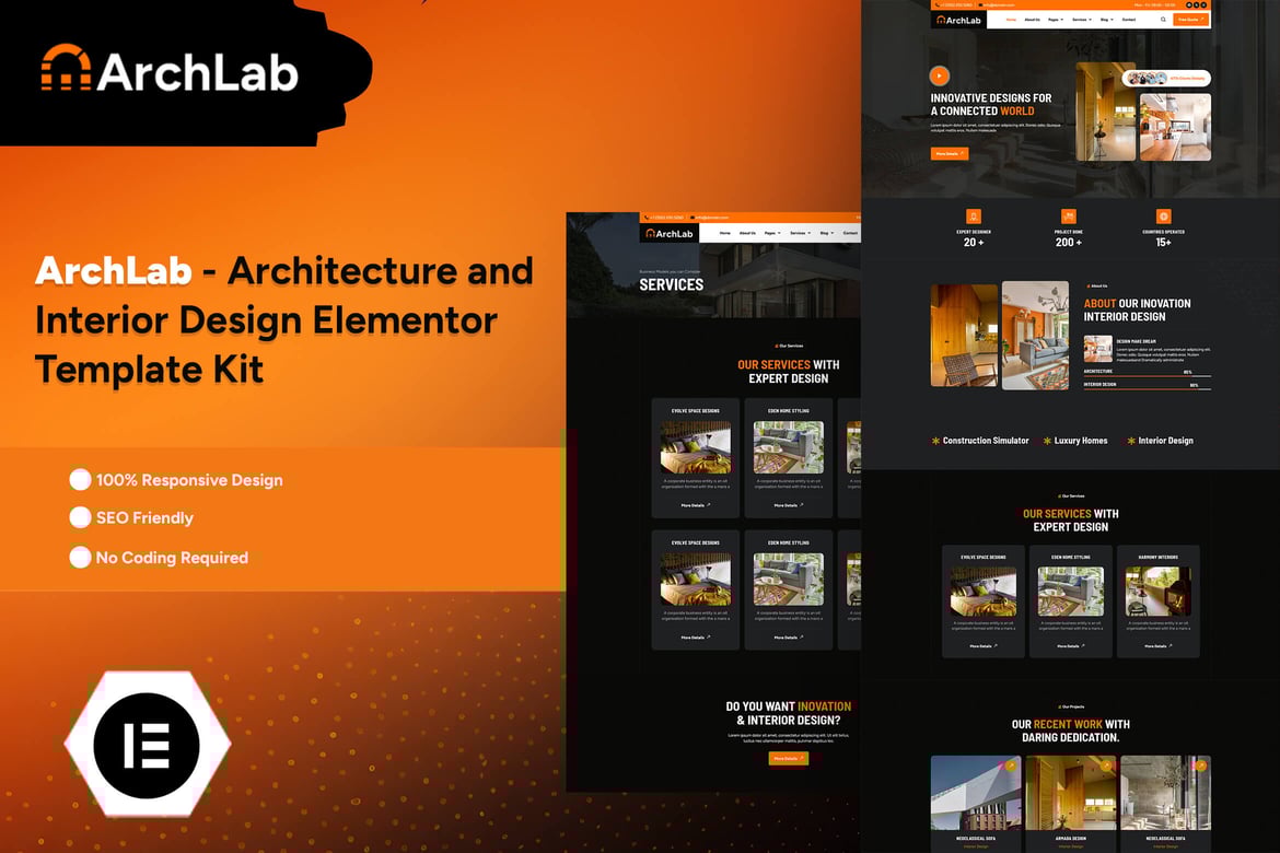 ArchLab – Architecture & Interior Design Elementor Pro Template Kit