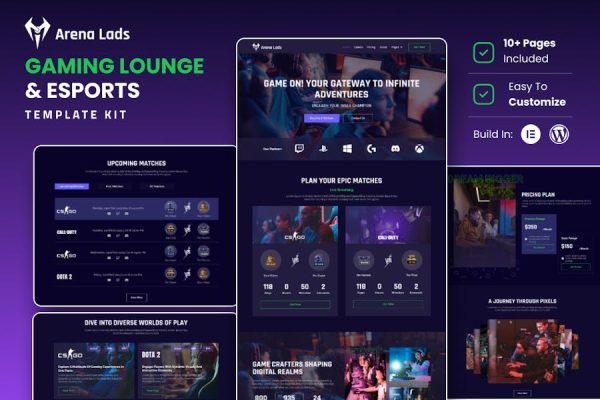 Arena Lads – Esports & Gaming Elementor Template Kit