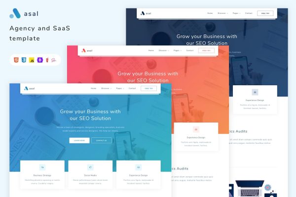 Asal – Agency and SaaS Template agency, app, app landing, business, creative, landing, marketing, product, saas, saas template, html