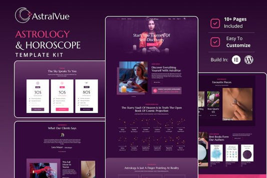 AstralVue – Astrology & Horoscope Elementor Template Kit