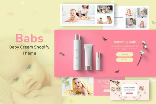 Babs - Baby Shop Shopify Theme Babies Store, Children Cosmetics & Skincare Shop Template. Responsive Kids Healthcare Shopify Theme.