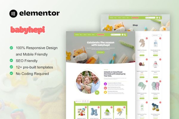 BabyHepi – Kids Store & Baby Shop Elementor Template Kit