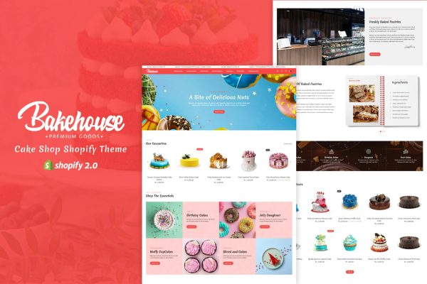 Bakehouse - Bakery, Cake Shop Shopify 2.O Theme Coffee Shop, Tea Stalls, Cake Shop, Chocolate Gifts Shop, Food Cafe & Bakery Business Online Stores.