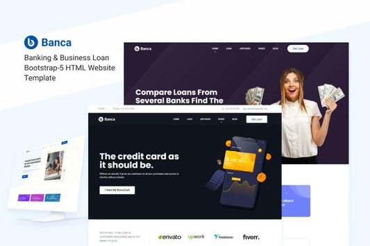 Banca – Banking & Business Loan HTML Template Business and Finance HTML template is designed for the bank website, loan company, business website