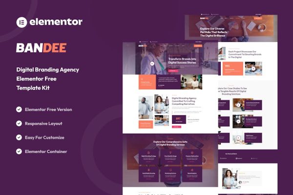 Bandee – Digital Branding Agency Elementor Template Kit