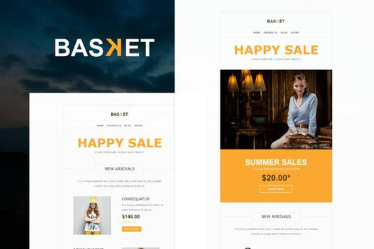 Basket – eCommerce Responsive E-mail Templates Basket – Responsive Ecommerce 8 Different Email Templates