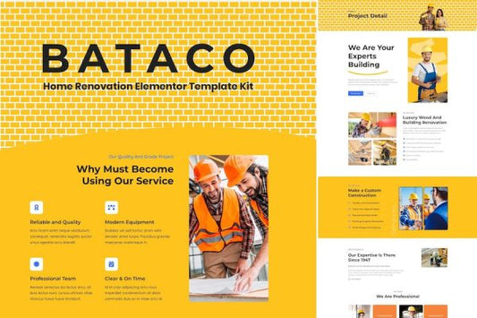 Bataco – Home Renovation & Construction Elementor Template Kit