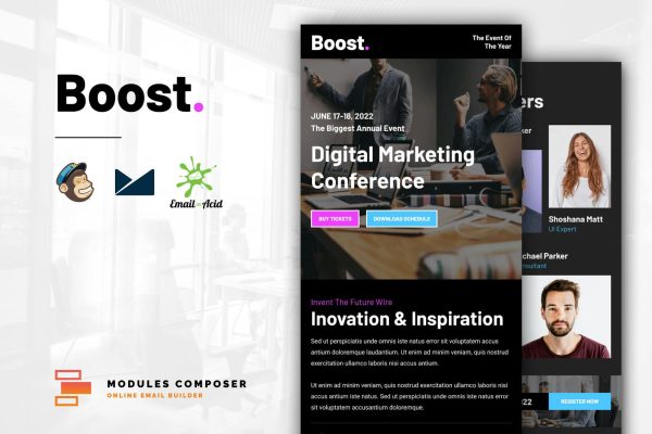 Boost – Event / Conference Responsive Email Responsive Email Template for event and conferences