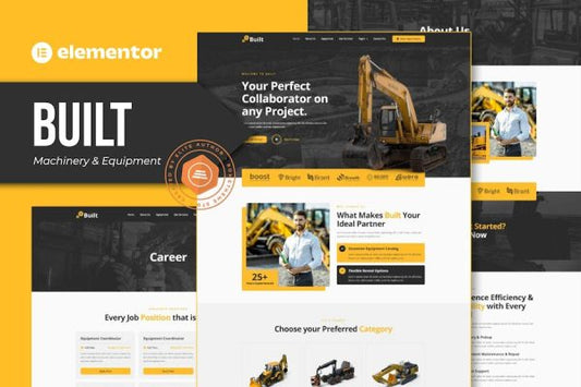 Built – Machinery & Equipment Rentals Elementor Pro Template Kit