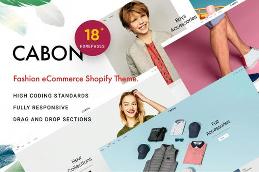 Cabon - Minimal Clean Multiple Shopify Theme Drag & Drop Shopify Theme Sections, Multiple layout header, footer, content