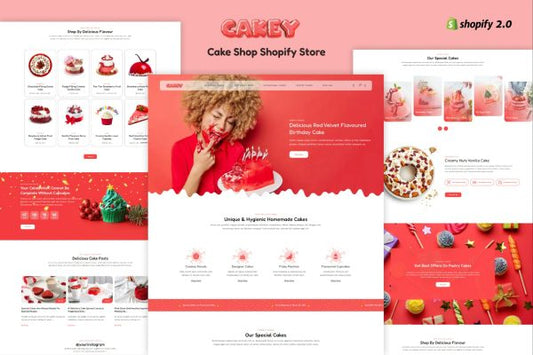 Cakey - Cake Shop Shopify Store Online Cake Store, Cake Products, Juices, Milkshakes & Cake Shops, Bakery Shopify eCommerce Theme