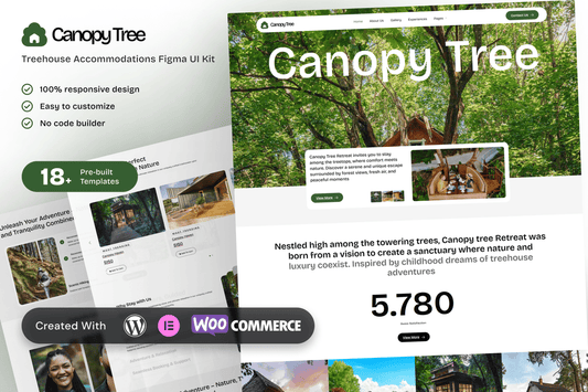 CanopyTree – Elementor Template Kit Treehouse Accommodations
