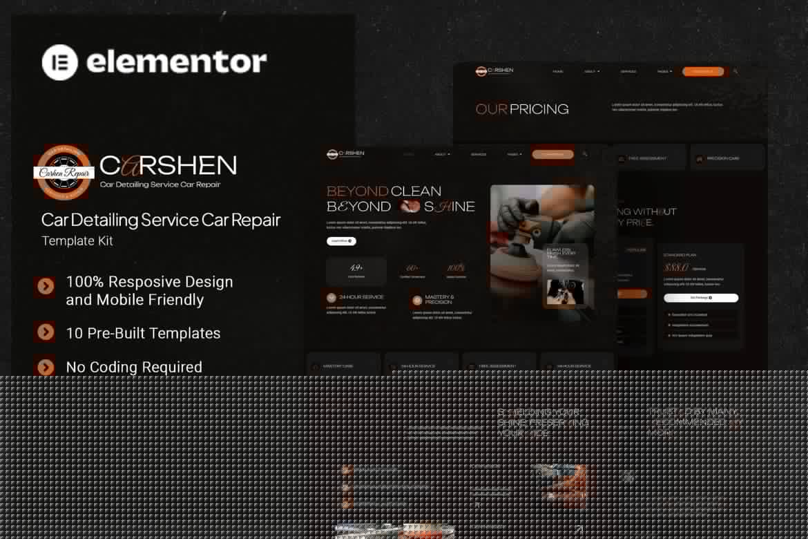 Carshen – Car Detailing Service Car Repair Elementor Template Kit