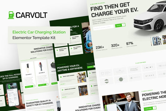 Carvolt – Electric Car Charging Station Elementor Template Kit