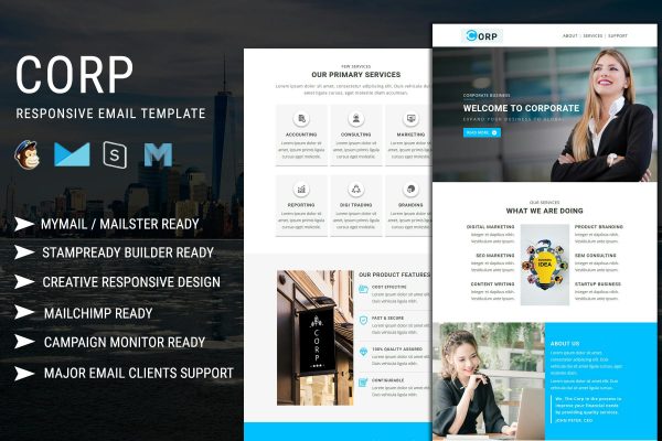 Corp – Responsive Email Template Best Coporate Responsive Email Template for your Business Growth