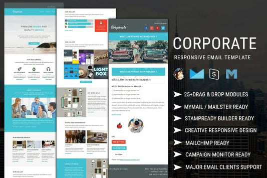 Corporate – Responsive Email Newsletter Templates Perfect corporate email newletter template for your corporate business with additional notifications