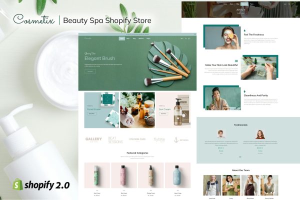 Cosmetix - Beauty Spa Shopify Store Skin Care, Beauty & Health Products eCommerce Store! Cosmetics, Soaps, Creams, Makeup items, Jewels!