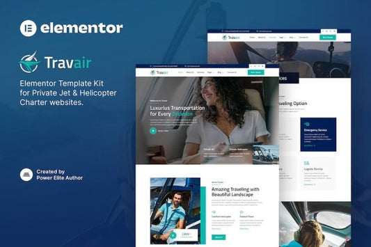 Travair – Private Jet & Helicopter Charter Elementor Template Kit
