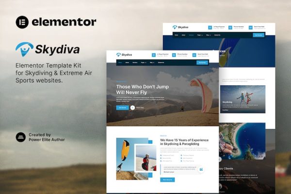 Skydiva ? Skydiving & Extreme Air Sports Elementor Template Kit