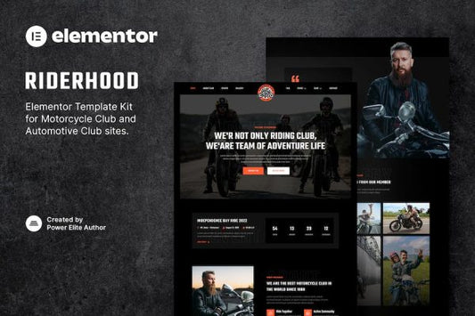 Riderhood ? Motorcycle Club Elementor Template Kit