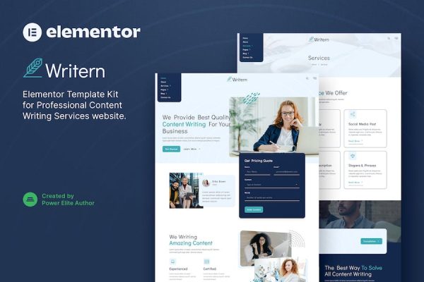 Writern ? Content Writing Services Elementor Template Kit