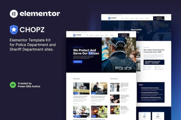 Chopz ? Police & Sheriff Department Elementor Template Kit