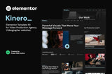 Kinerio ? Video Production Agency Elementor Template Kit