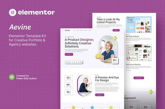 Aevine ? Creative Portfolio & Agency Elementor Template Kit