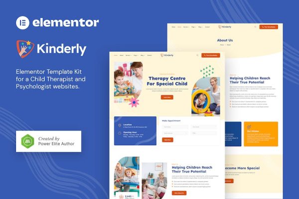 Kinderly ? Child Therapist & Psychologist Elementor Template Kit