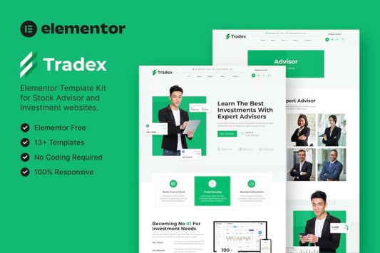 Tradex ? Stock Advisor & Investment Elementor Template Kit