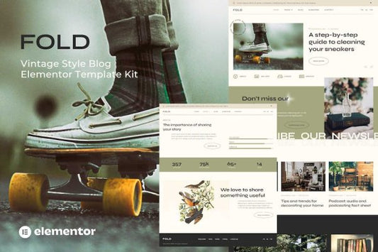 Fold – Vintage Style Blog Elementor Template Kit