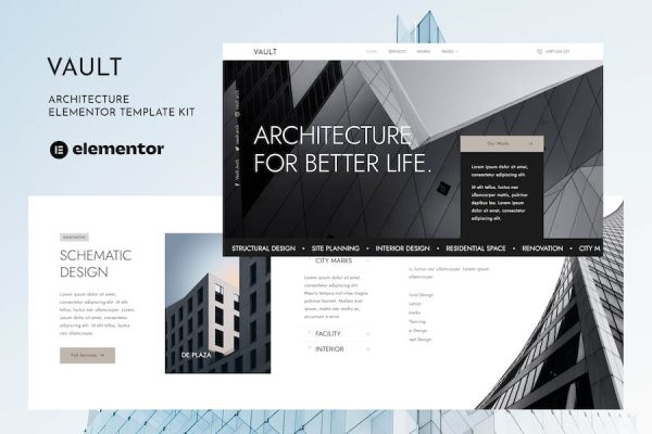 Vault – Architecture Interior Elementor Template Kit