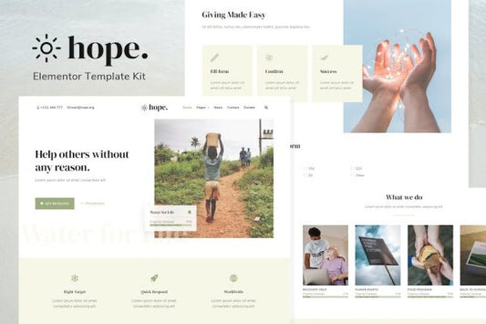 Hope – Non-Profit Elementor Template Kit