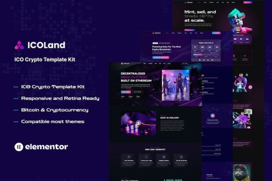 ICOLand – NFT Cryptocurrency Elementor Template Kit