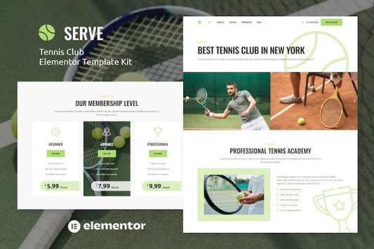 Serve – Tennis School & Sport Club Elementor Template Kit