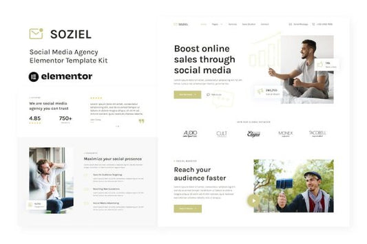 Soziel – Social Media Agency Elementor Template Kit