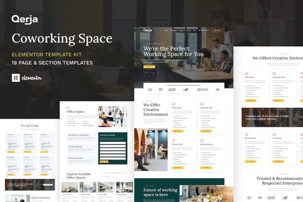 Qerja – Coworking Space WordPress Elementor Template Kit