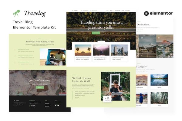 Travelog – Travel Blog Elementor Template Kit