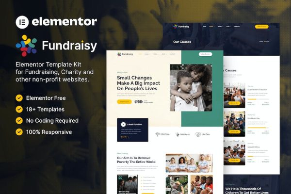 Fundraisy ? Charity & Fundraising Elementor Template Kit