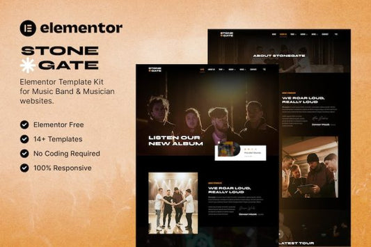 Stonegate ? Music Band & Musician Elementor Template Kit