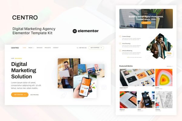 Centro – Digital Marketing Agency & Portfolio Elementor Template Kit