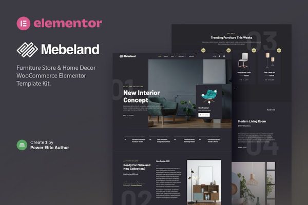 Mebeland ? Furniture Store Elementor Pro Template Kit