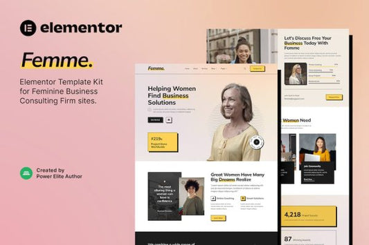 Femme ? Feminine Business Consulting Elementor Template Kit